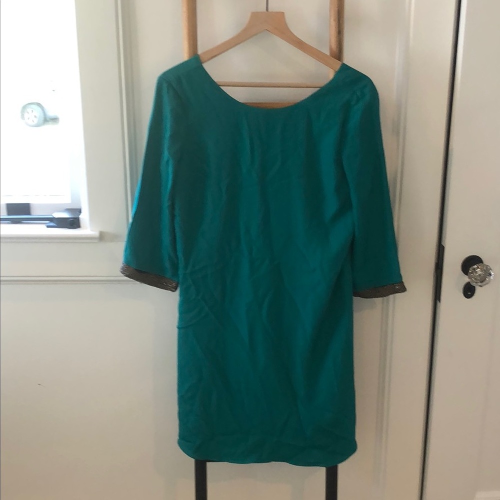 MM Couture teal dress